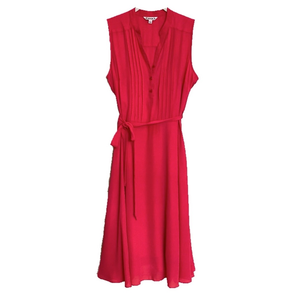 NWT Nanette Lepore 6 Monticello Rose Pink Slvls Pintuck Shirt Waist Midi Dress